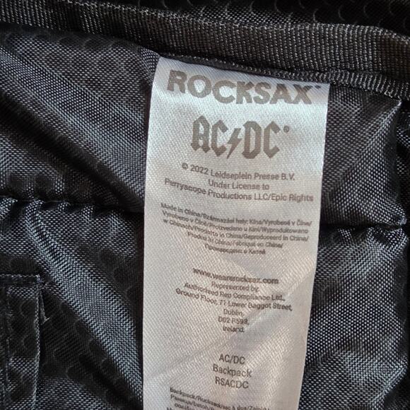 AC/DC Highway to Hell Rocksax Backpack 17" Black Red NWT 2022 Licensed - Picture 7 of 10